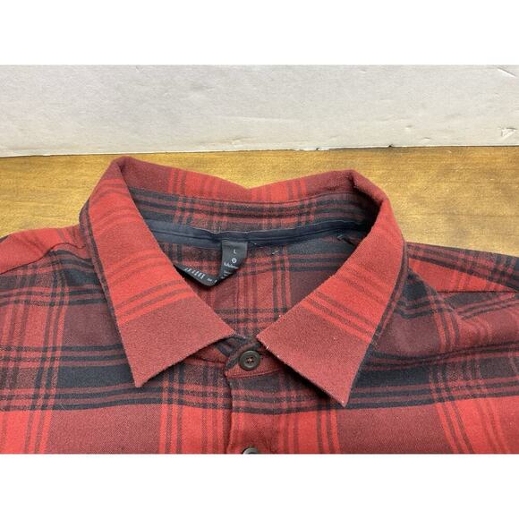 Lululemon Shirt Mens Large Red Black Buffalo Plaid Masons Peak Flannel Commuter - Picture 5 of 12